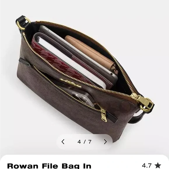 Authentic COACH Rowan File Bag In Signature Canvas 
-Crossbody Bag - Picture 10 of 10